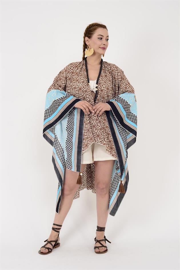 AN4012 MARIN GEOMETRİK DESEN PANÇO