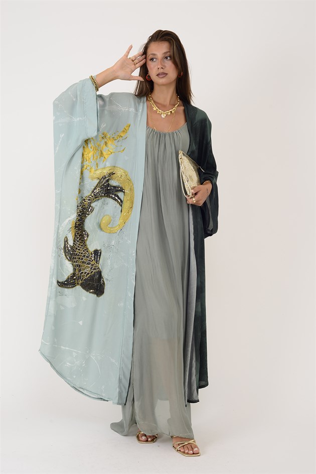 AN4013 DRAGON JAPON BALIĞI DESEN KİMONO
