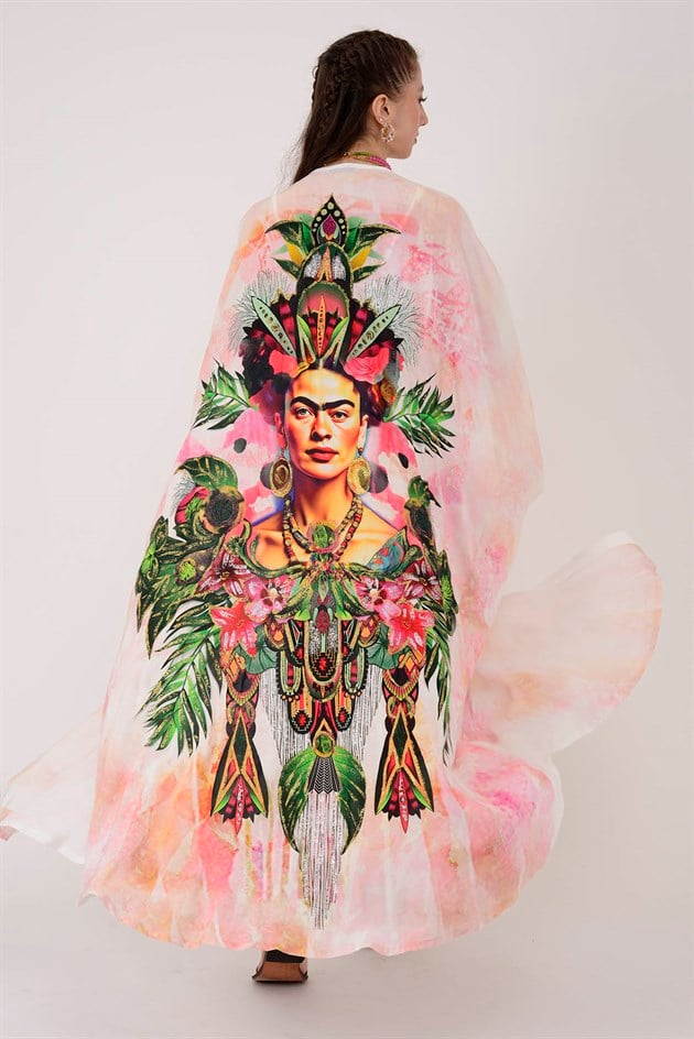 AN4013 FRİDA ÇİÇEK DESEN KİMONO