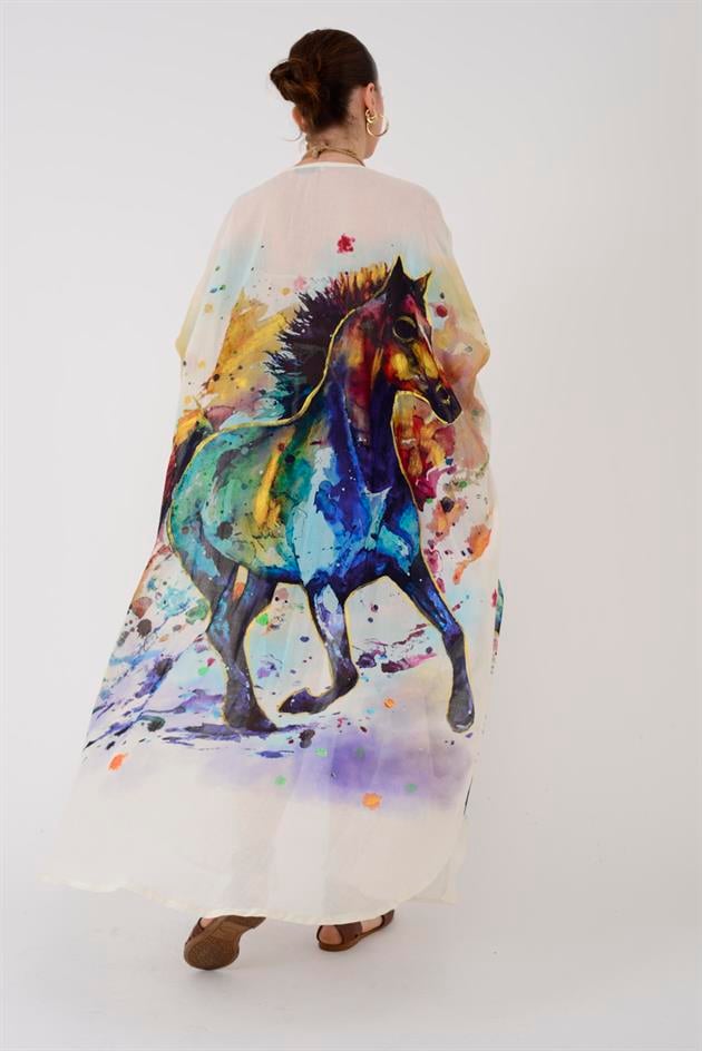 AN4013 HORSE SİM DETAYLI KİMONO