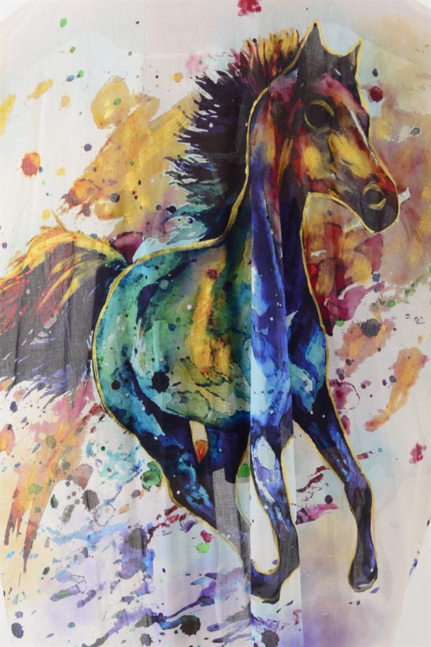 AN4013 HORSE SİM DETAYLI KİMONO