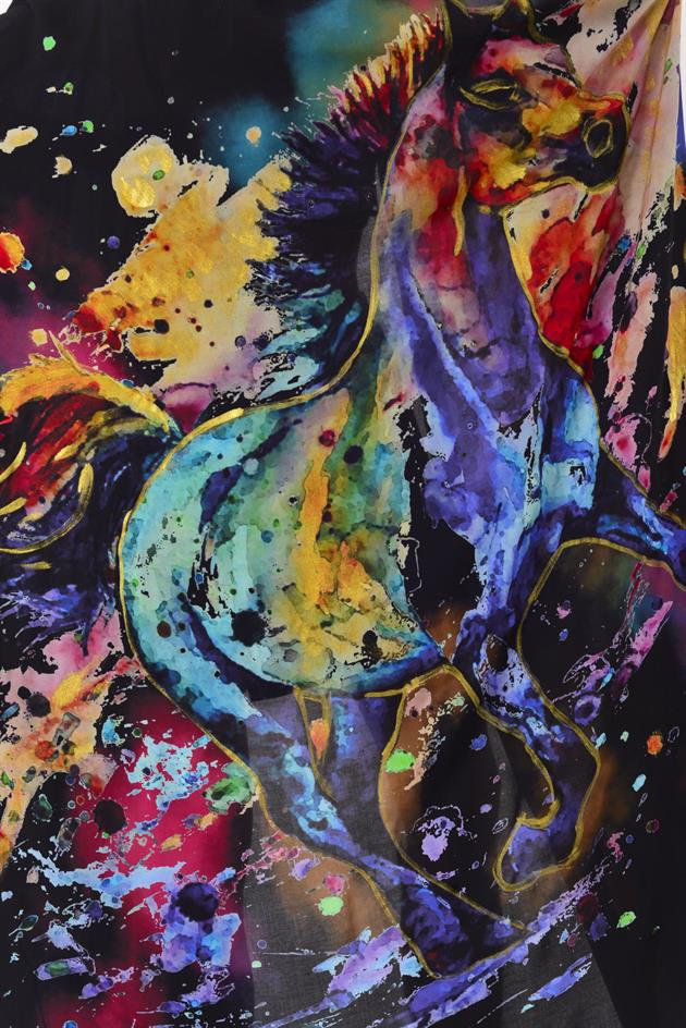 AN4013 HORSE SİM DETAYLI KİMONO