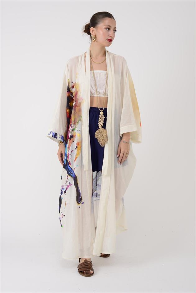 AN4013 HORSE SİM DETAYLI KİMONO