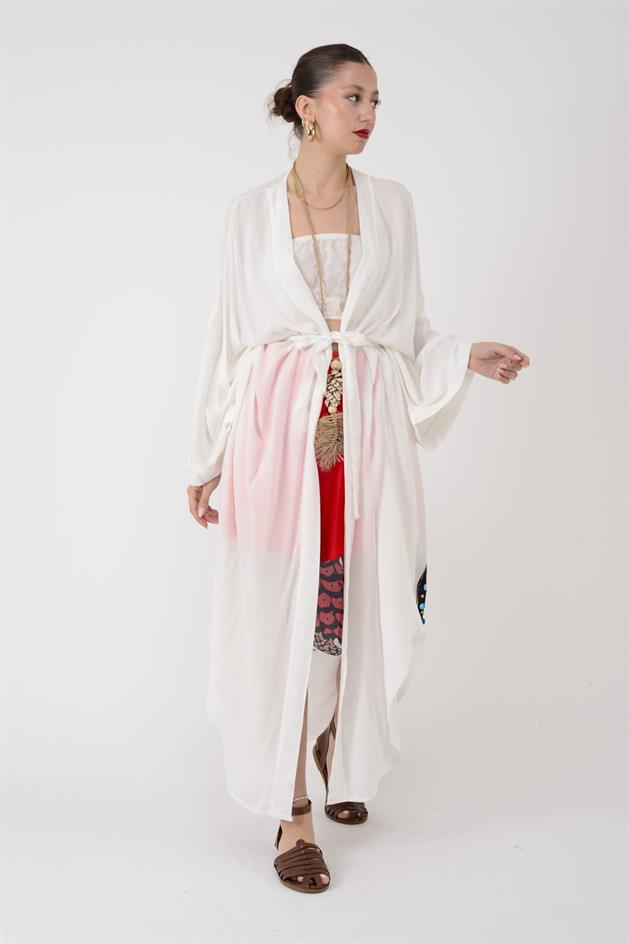 AN4013 PÜSKÜL DETAYLI ŞAHMARAN DESEN KİMONO