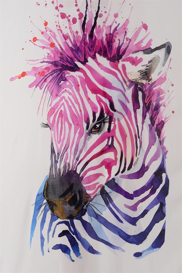 AN4013 RENKLİ ZEBRA DESEN KİMONO