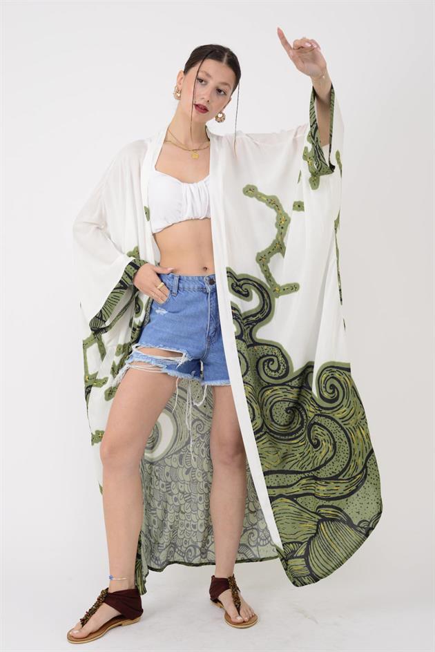 AN4013 ŞAHMARAN DESEN KİMONO