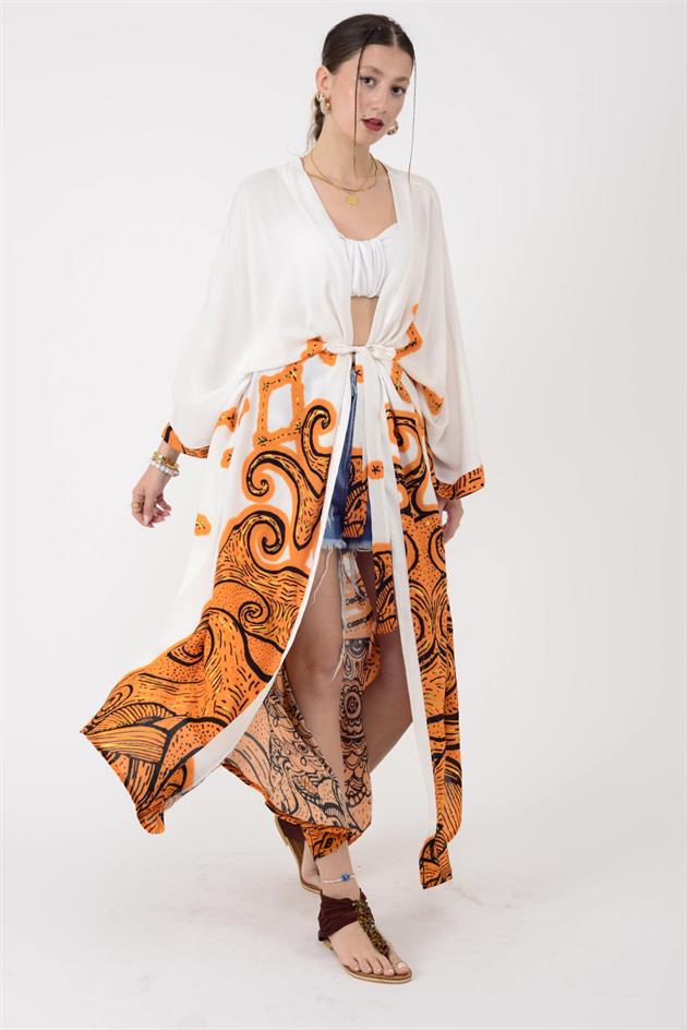 AN4013 ŞAHMARAN DESEN KİMONO