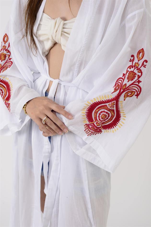 AN4014 OTANTİK NAKIŞLI HAM KİMONO