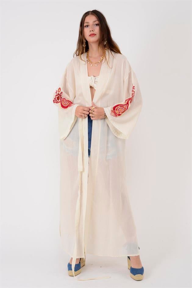 AN4014 OTANTİK NAKIŞLI HAM KİMONO