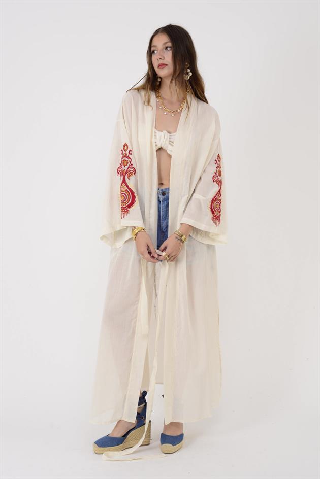 AN4014 OTANTİK NAKIŞLI HAM KİMONO