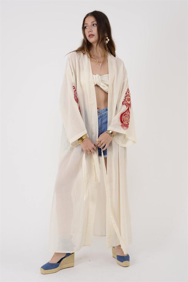 AN4014 OTANTİK NAKIŞLI HAM KİMONO
