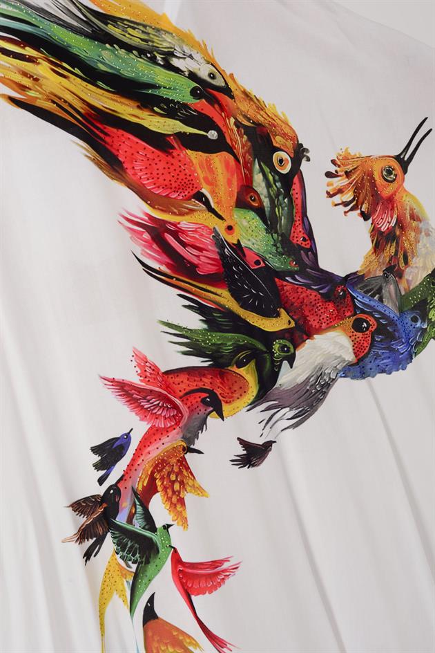 AN4015 ANKA KUŞU DESEN KİMONO