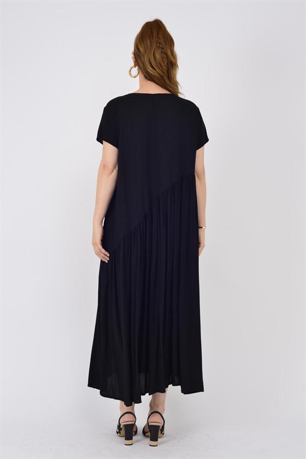 AN5021 ASİMETRİK KISA KOL ELBİSE