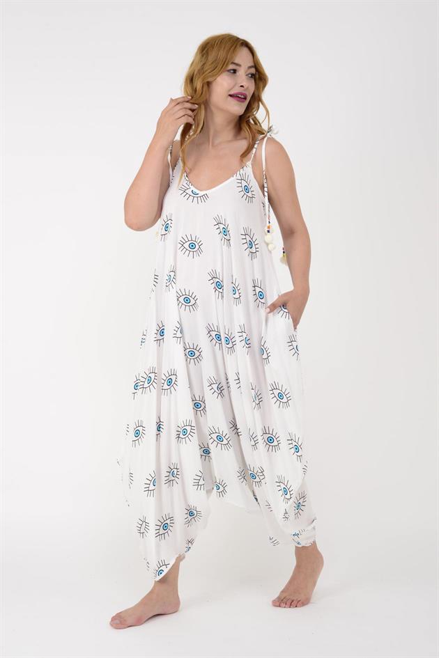 AS34 GÖZ DESENLİ PÜSKÜLLÜ BOHO TULUM