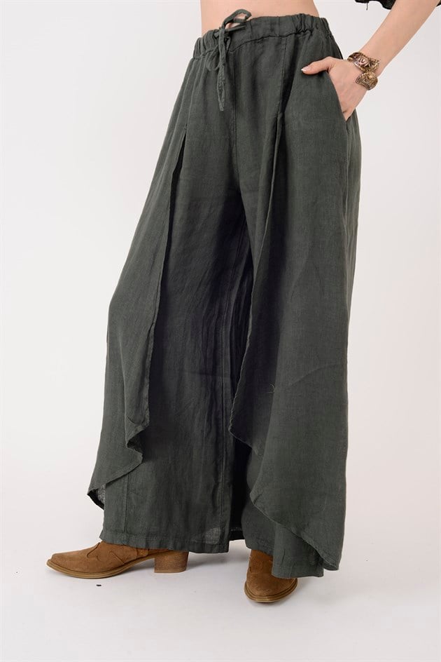 E1125 KAPAKLI KETEN PANTOLON