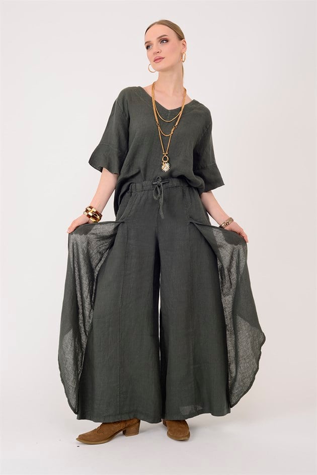 E1125 KAPAKLI KETEN PANTOLON