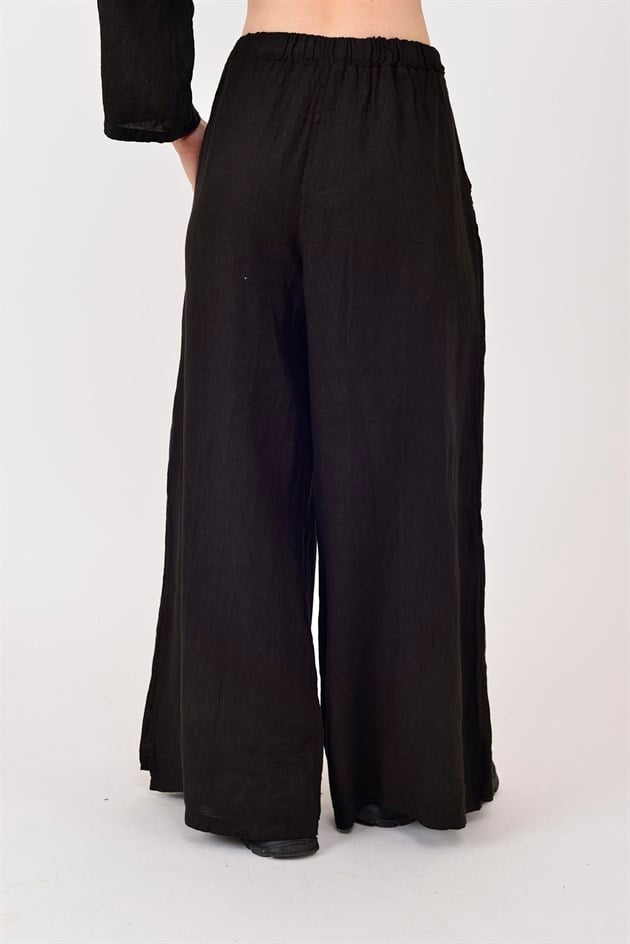 E1125 KAPAKLI KETEN PANTOLON