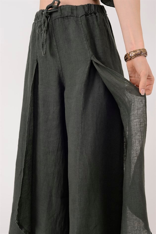 E1125 KAPAKLI KETEN PANTOLON