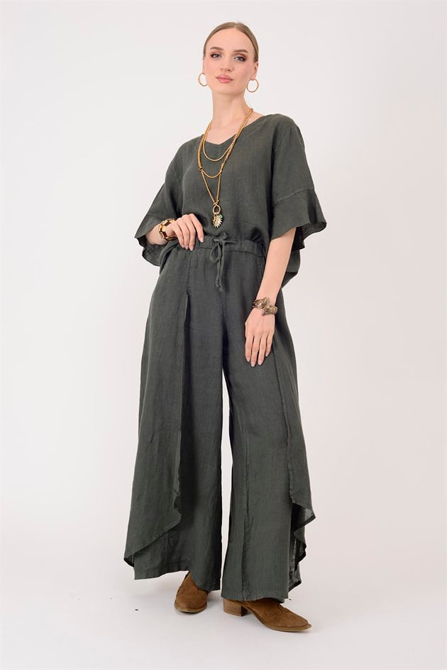 E1125 KAPAKLI KETEN PANTOLON