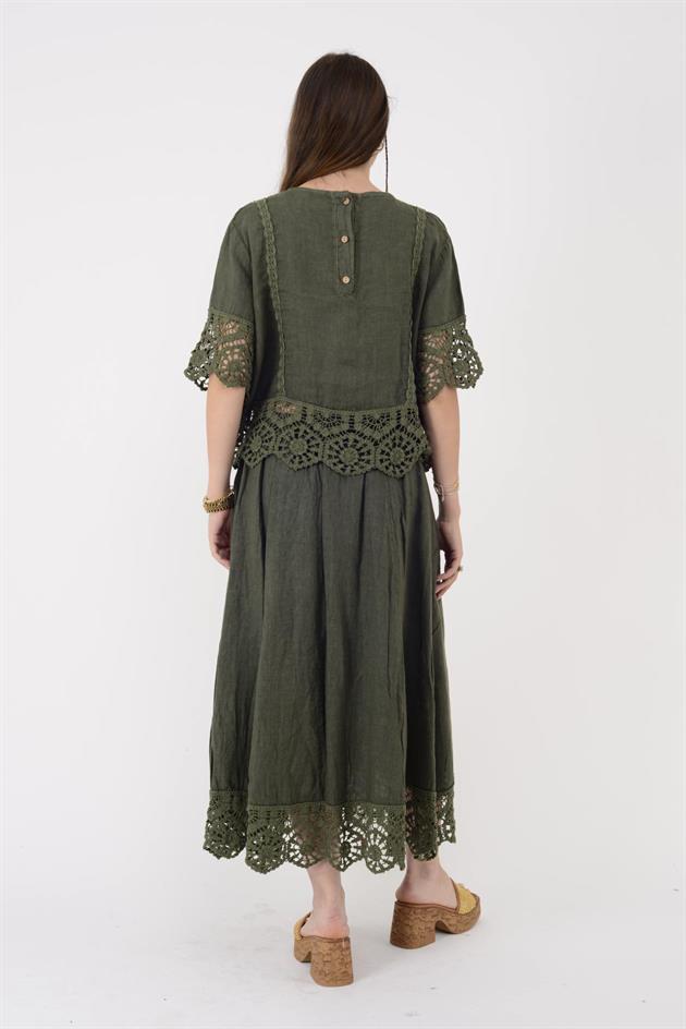 E30941 GÜPÜR DETAYLI 2Lİ KETEN TAKIM