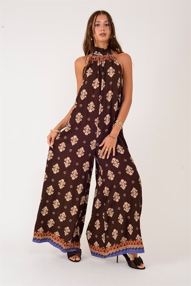 H3065 RETRO HALTER YAKA BOYUNDAN BAĞLAMALI TULUM
