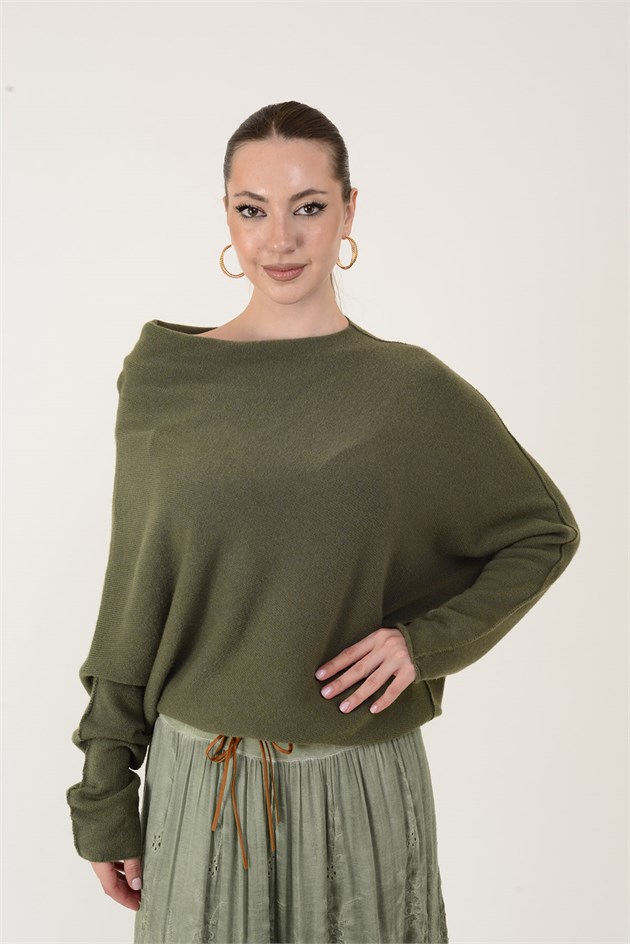 HM5015 BRUNO ASİMETRİK KESİM TRİKO BLUZ