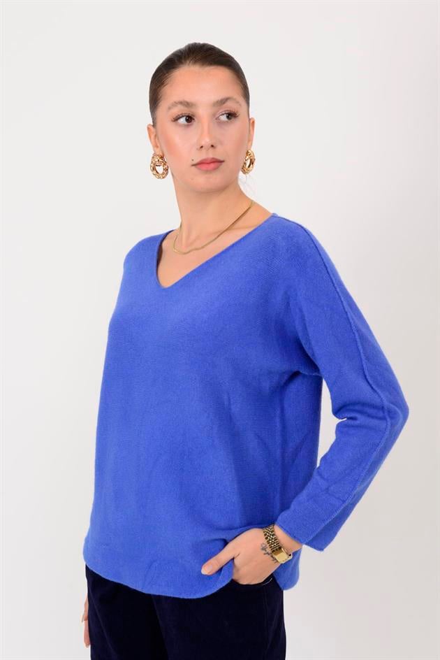 HM7002 V YAKA TRİKO BLUZ