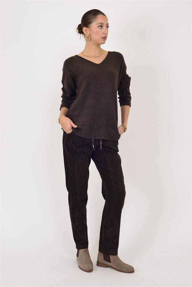 HM7002 V YAKA TRİKO BLUZ