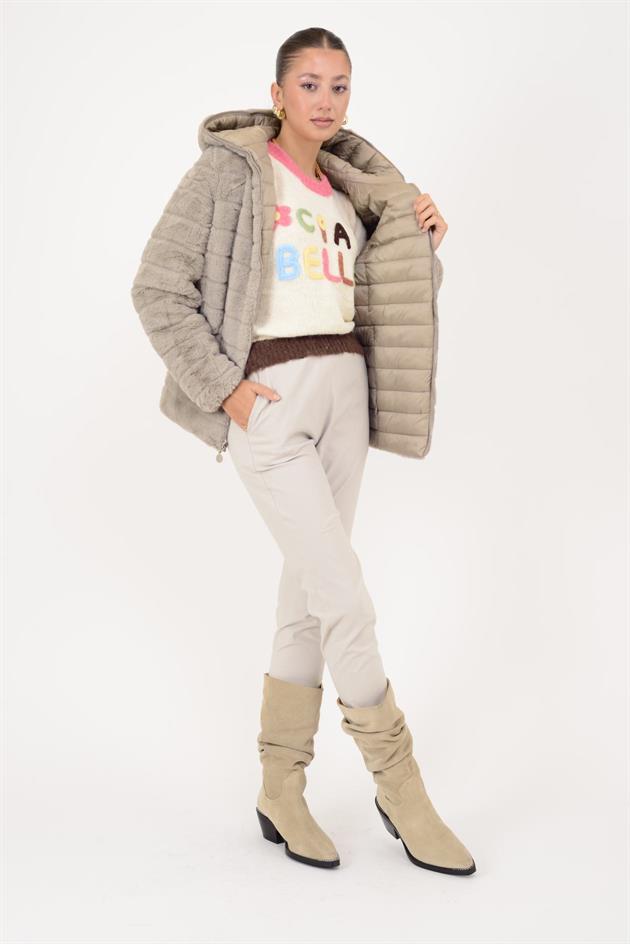 HV811 TWIN KÜRK DETAYLI ÇİFT TARAFLI MONT