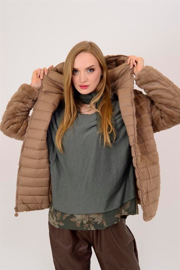 HV811 TWIN KÜRK DETAYLI ÇİFT TARAFLI MONT