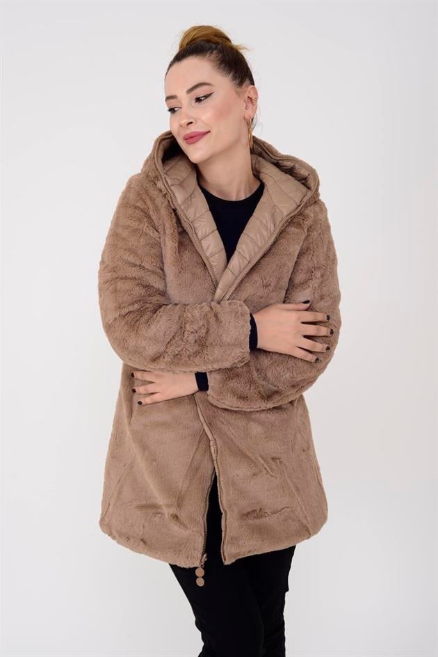 HV871 TWIN KÜRK DETAYLI ÇİFT TARAFLI MONT