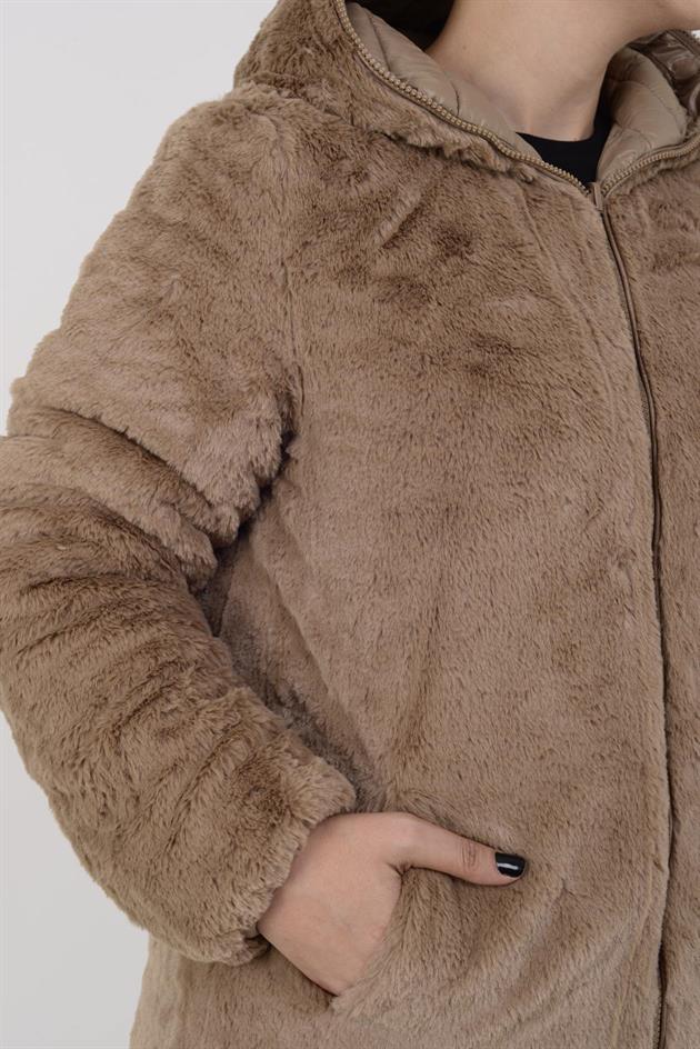 HV871 TWIN KÜRK DETAYLI ÇİFT TARAFLI MONT