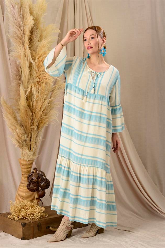 IT10383 FLORA UZUN HAM ELBİSE