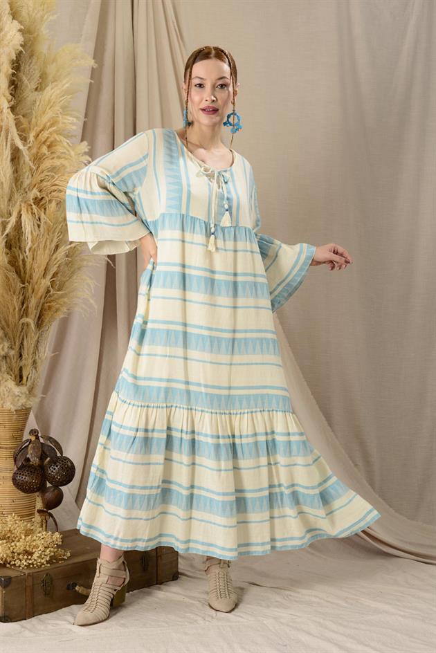 IT10383 FLORA UZUN HAM ELBİSE