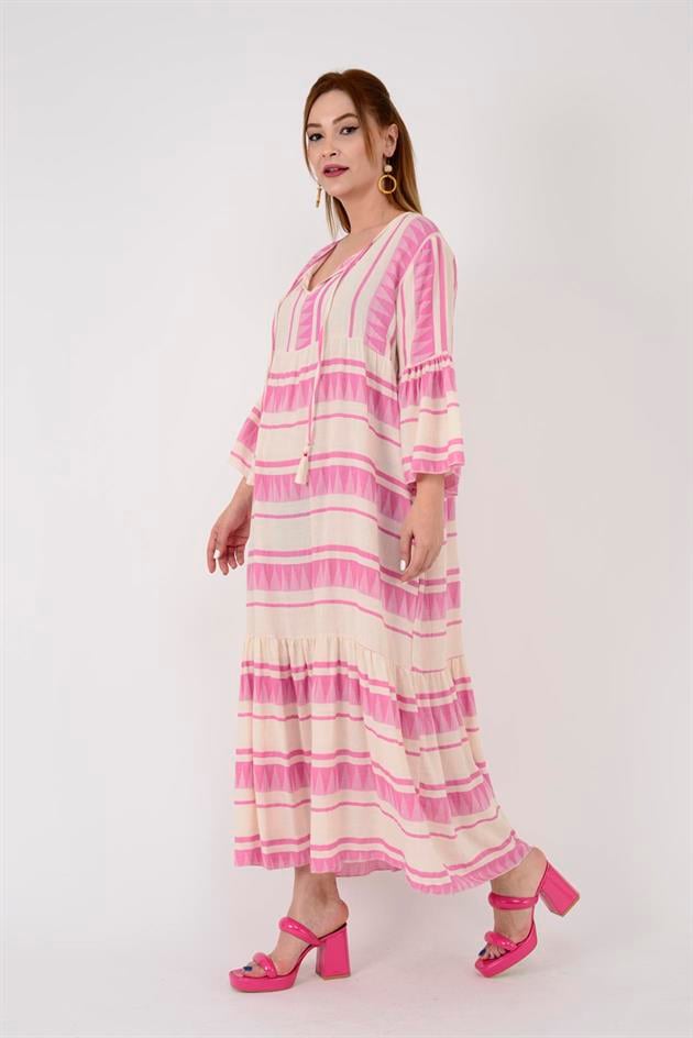 IT10383 FLORA UZUN HAM ELBİSE