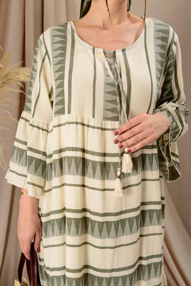 IT10383 FLORA UZUN HAM ELBİSE