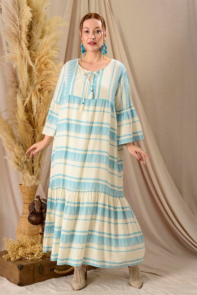 IT10383 FLORA UZUN HAM ELBİSE