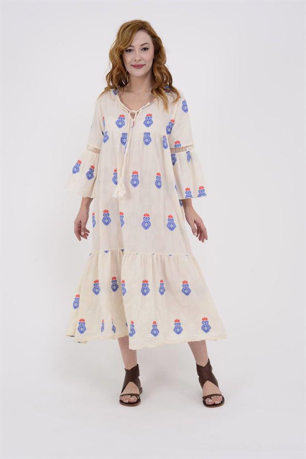 IT10383 FLORA UZUN HAM ELBİSE