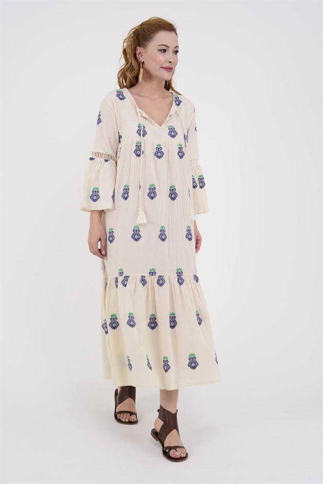 IT10383 FLORA UZUN HAM ELBİSE