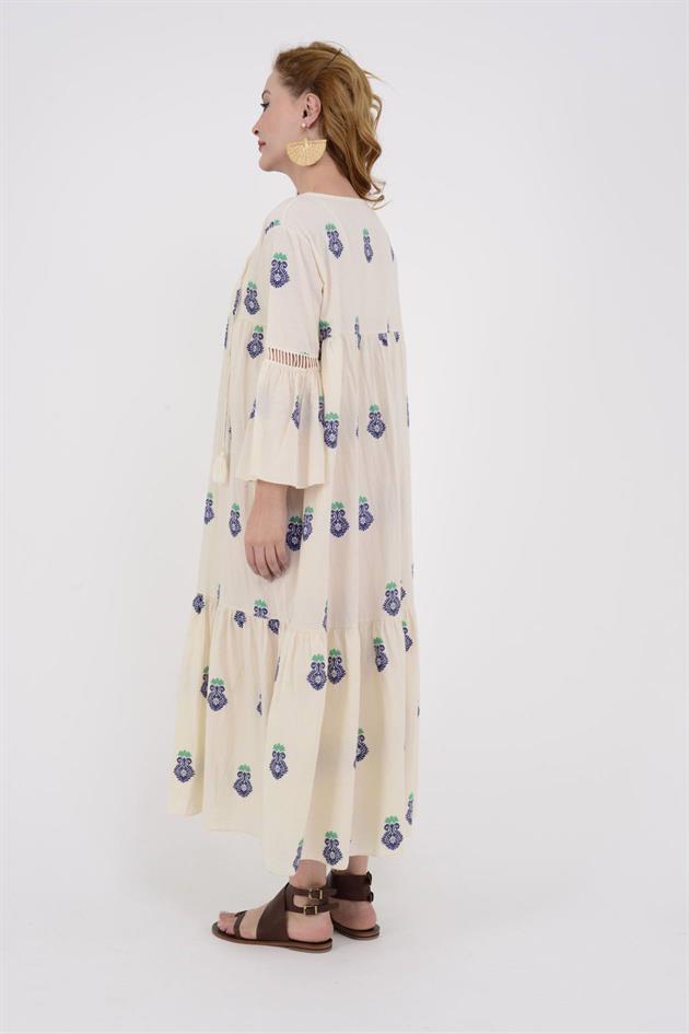 IT10383 FLORA UZUN HAM ELBİSE