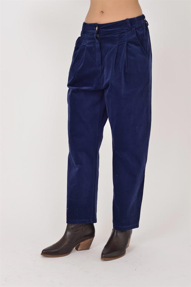 K036 DÜĞME DETAYLI KADİFE PANTOLON