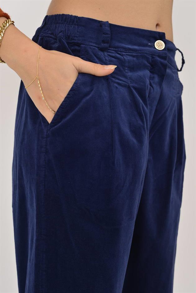 K036 DÜĞME DETAYLI KADİFE PANTOLON
