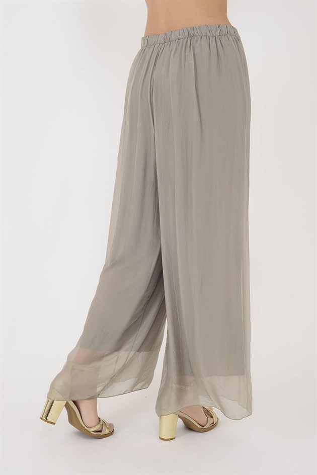 SN015 BELİ LASTİKLİ İPEK PANTOLON