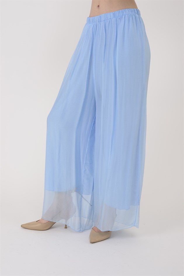 SN015 BELİ LASTİKLİ İPEK PANTOLON