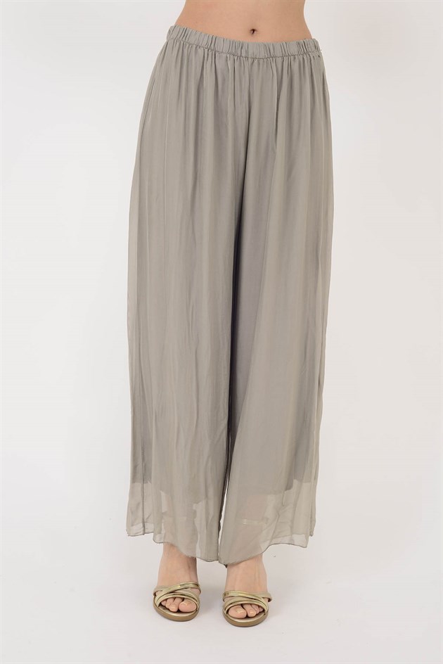 SN015 BELİ LASTİKLİ İPEK PANTOLON