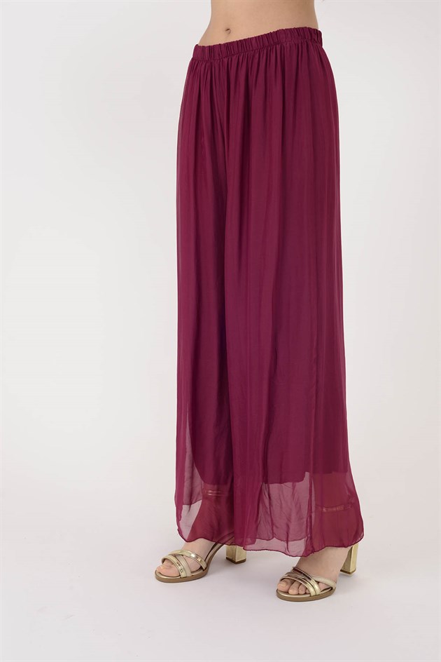 SN015 BELİ LASTİKLİ İPEK PANTOLON