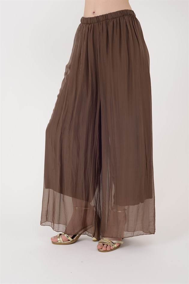 SN015 BELİ LASTİKLİ İPEK PANTOLON