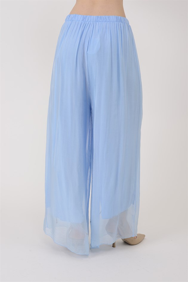 SN015 BELİ LASTİKLİ İPEK PANTOLON
