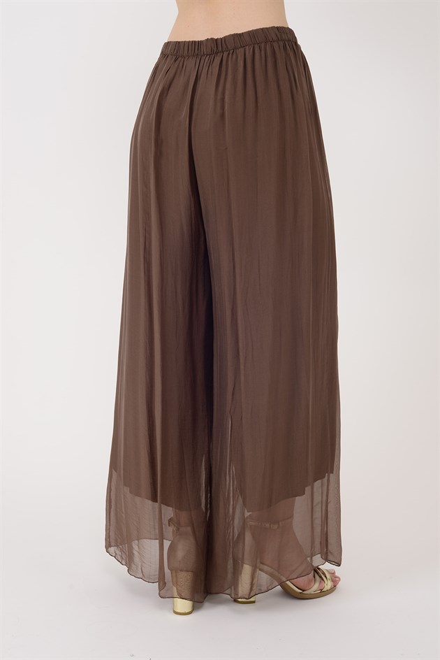 SN015 BELİ LASTİKLİ İPEK PANTOLON