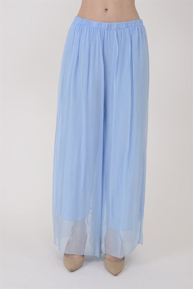 SN015 BELİ LASTİKLİ İPEK PANTOLON